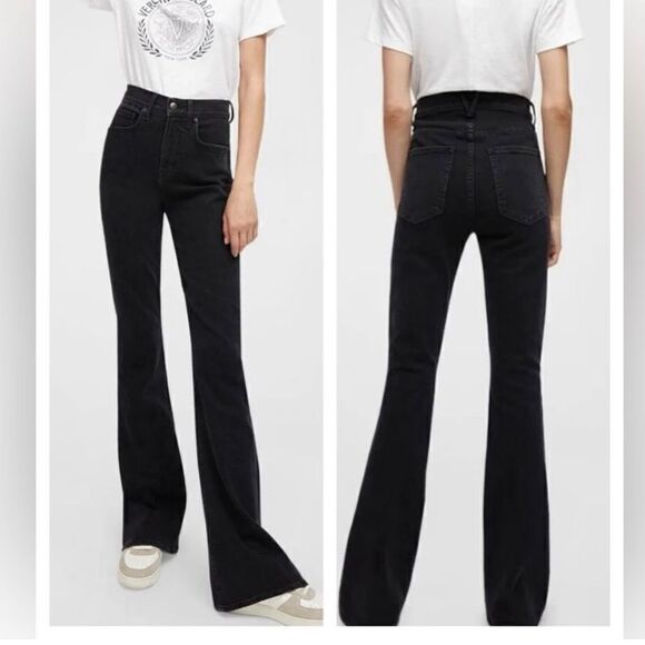 VERONICA BEARD Black Beverly Skinny Flare High Rise Jeans Size 23 NWT Dark ink - Picture 1 of 8